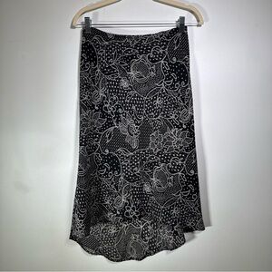 A Byer Midi Y2K Skirt Hi-low S Black And Grey Floral